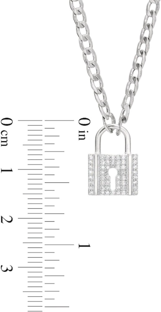 Sterling Silver Lock Pendant Necklace