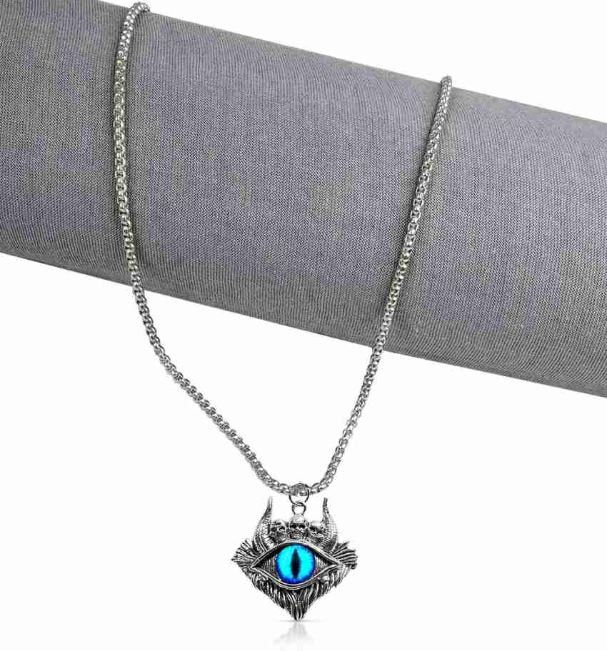 Sauron Eye Necklace Evil Eyes Glass Dome Pendant Black Chain Necklace Evil  Eye Jewelry