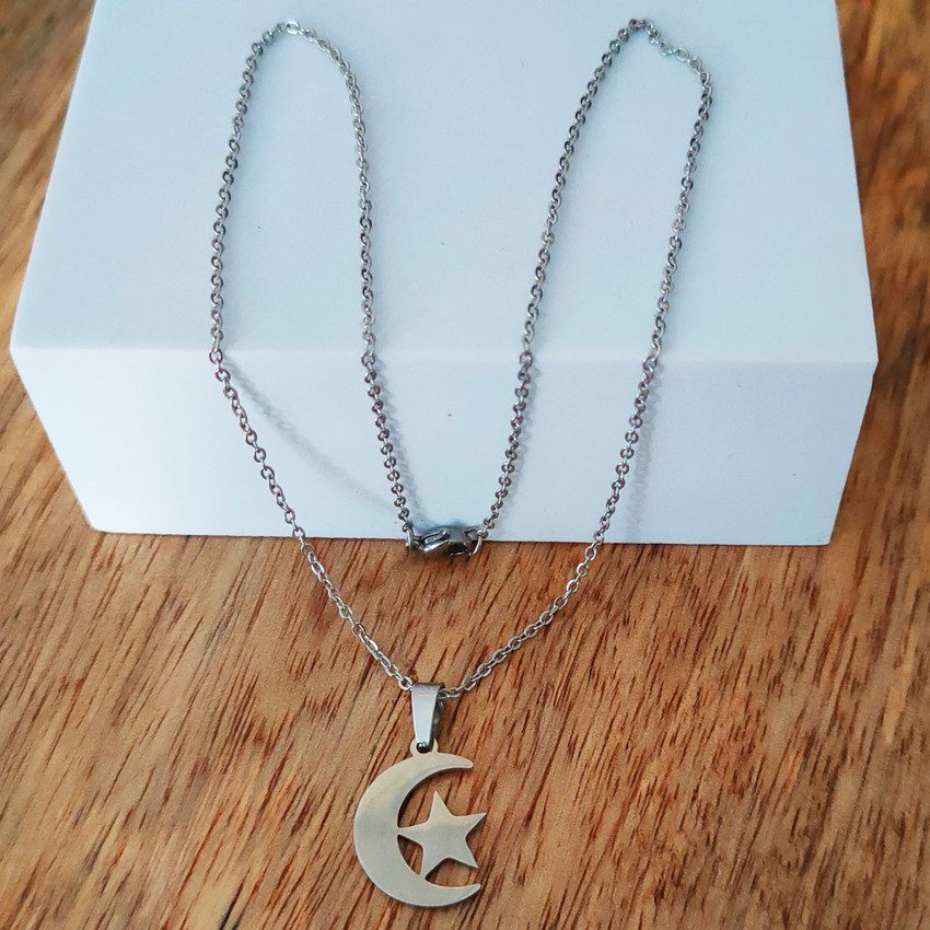 M Men Style Valentines Day Gift Moon and Star Pendant