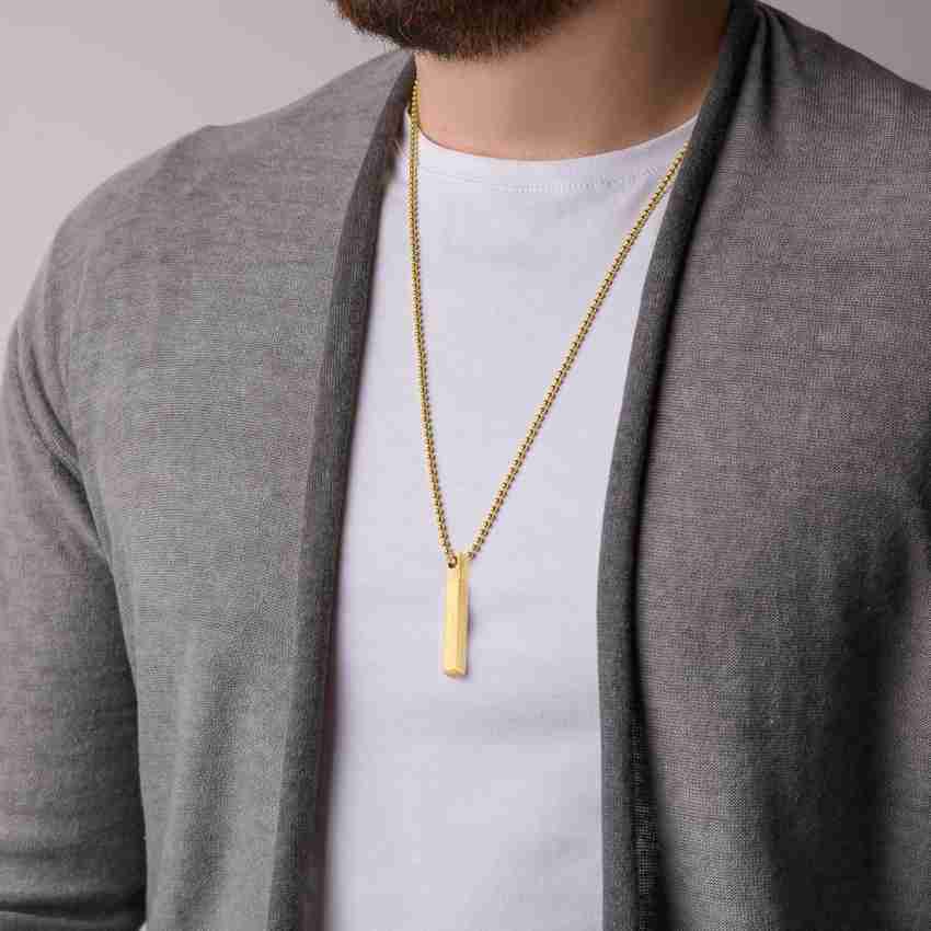 Gold chain with on sale bar