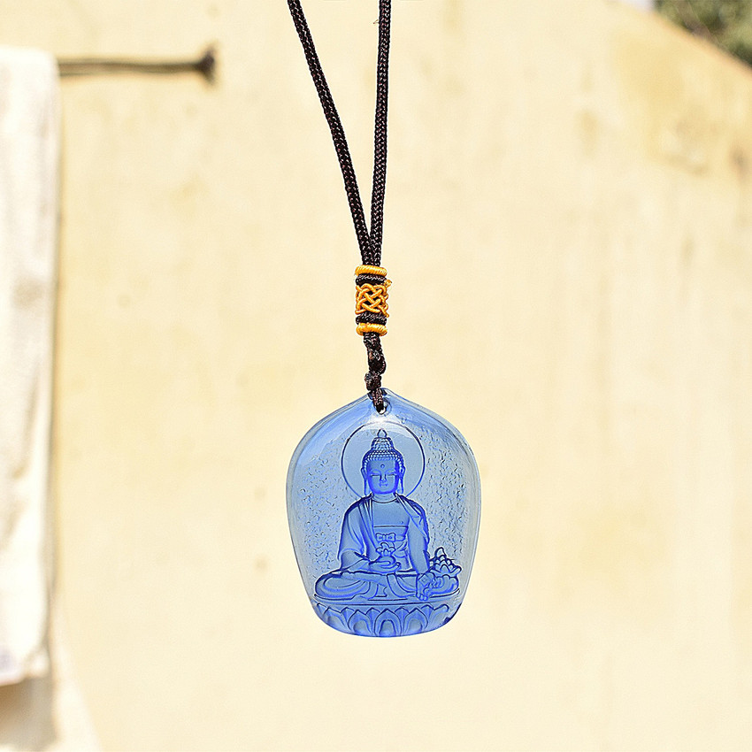 Crystal buddha outlet pendant necklace