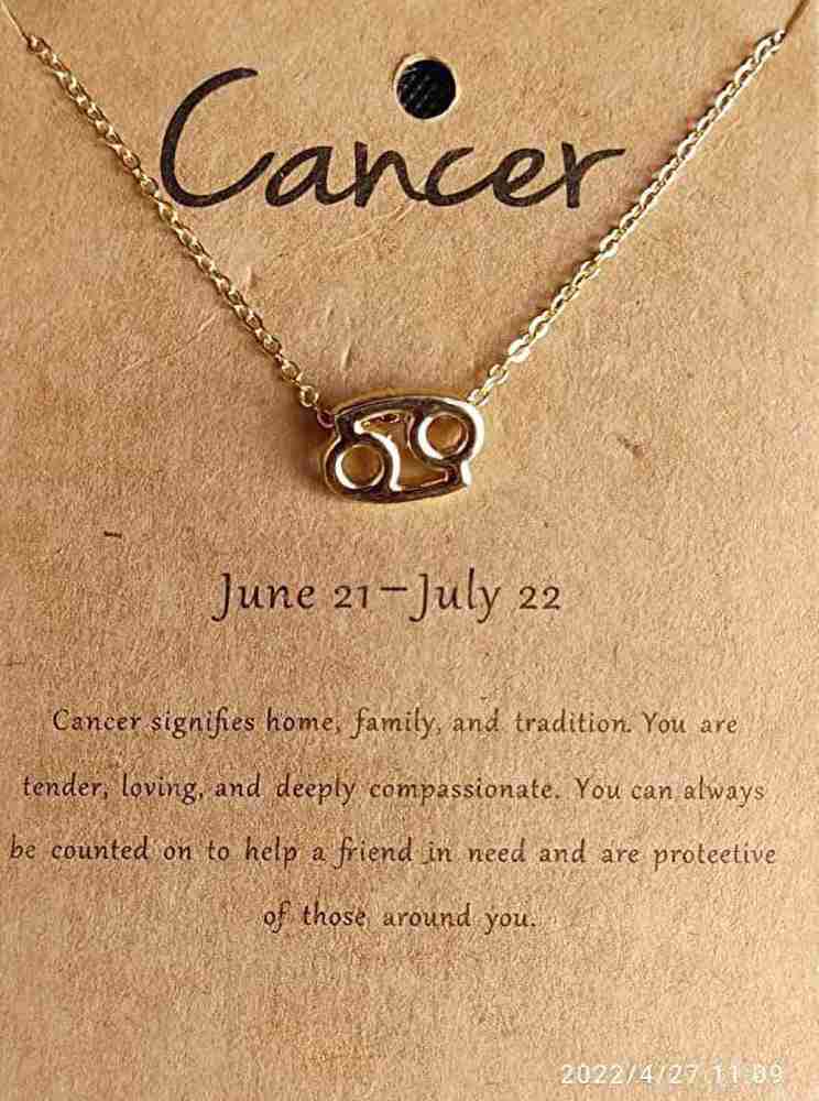 Gold cancer deals zodiac pendant