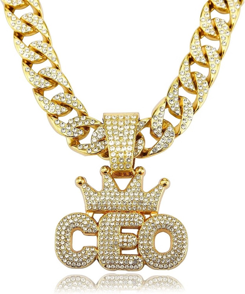 Buy VIEN Hip Hop Mc Stan Rupees Symbol Link Chain Miami Necklace