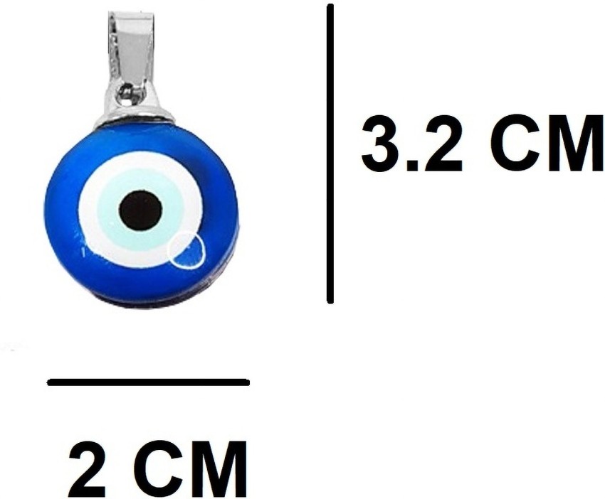 Premium Quality Valentine's Day Special Silver Color Stainless Steel Round  Blue Stone Evil Eye Nazar Suraksha