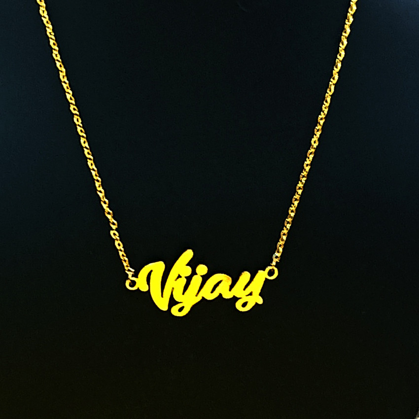 BRANDLINE VIJAY NAME PENDANT WITH CHAIN Brass Price in India Buy