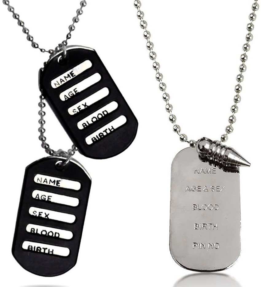 Dog tag online locket necklace