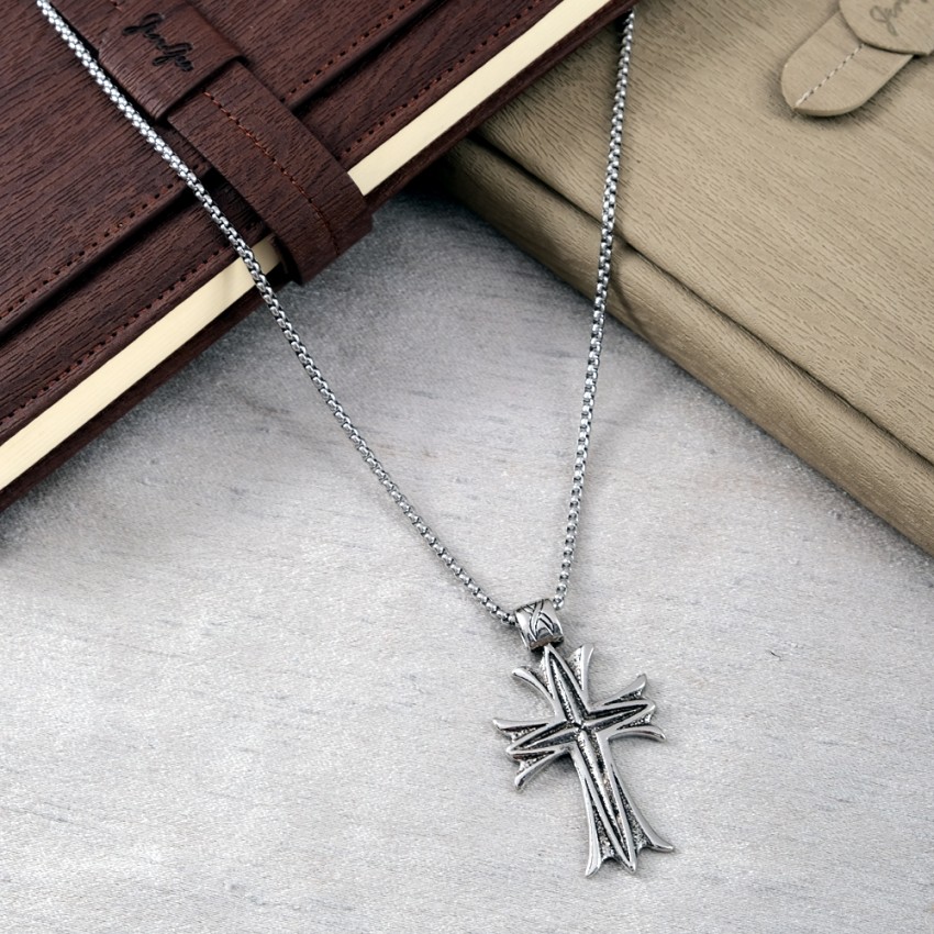 Cross Cord Necklace Tan