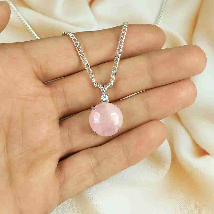 Natural rose on sale quartz pendant