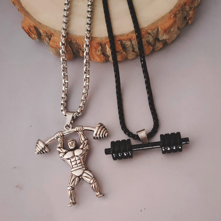 Dumbbell necklace flipkart sales