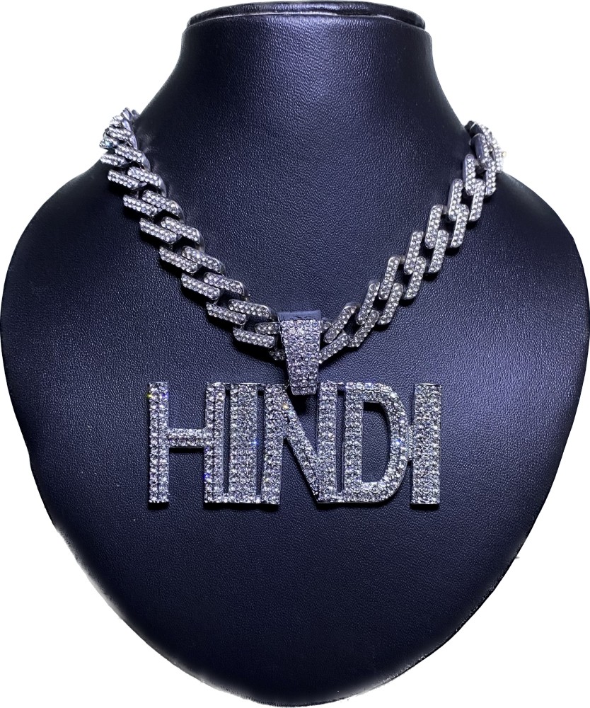  Mc Stan Hindi Chain Big Iced Pendant / Stylish Men Jewellery