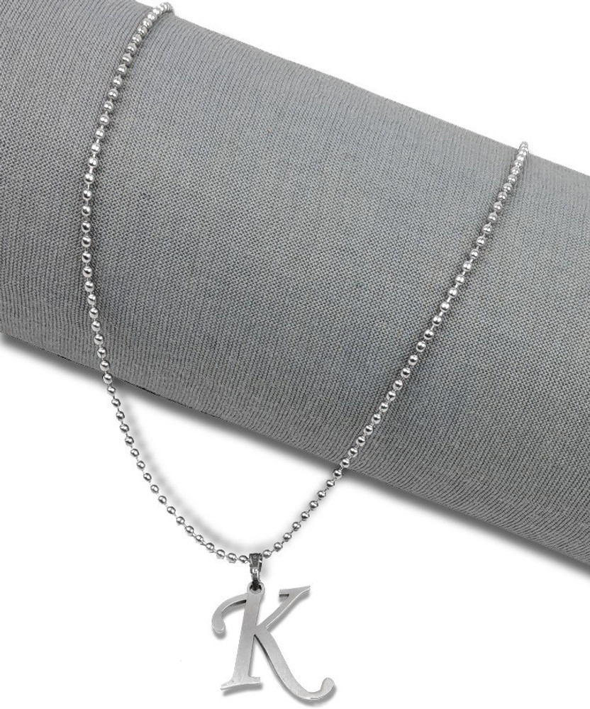 Stylewell Silver Name English Alphabet K Letter Pendant Locket