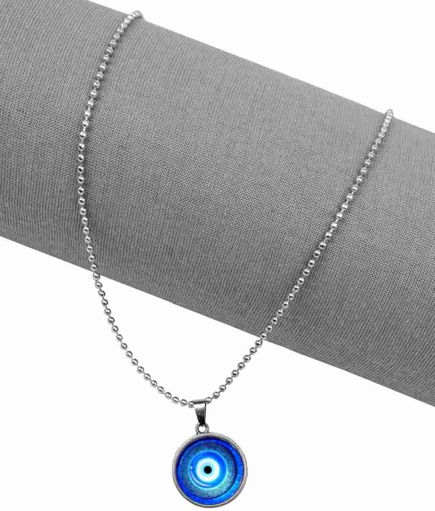 Utkarsh Unisex Blue Evil Eye Nazar Suraksha Kavach Pendant Locket Necklace  With Chain Silver Stainless Steel Locket Set Price in India - Buy Utkarsh  Unisex Blue Evil Eye Nazar Suraksha Kavach Pendant