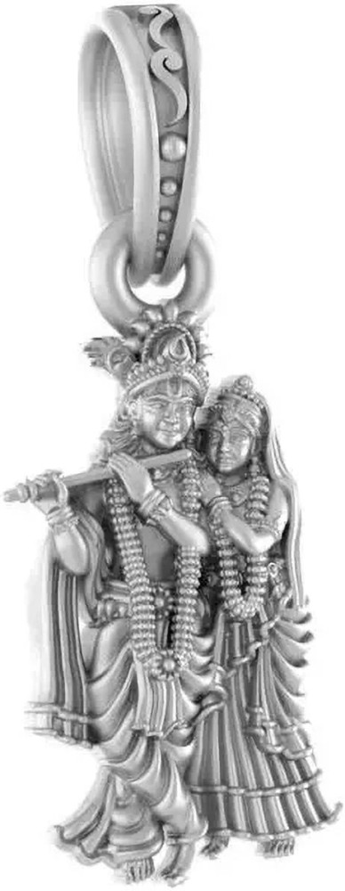 Radha krishna shop silver locket