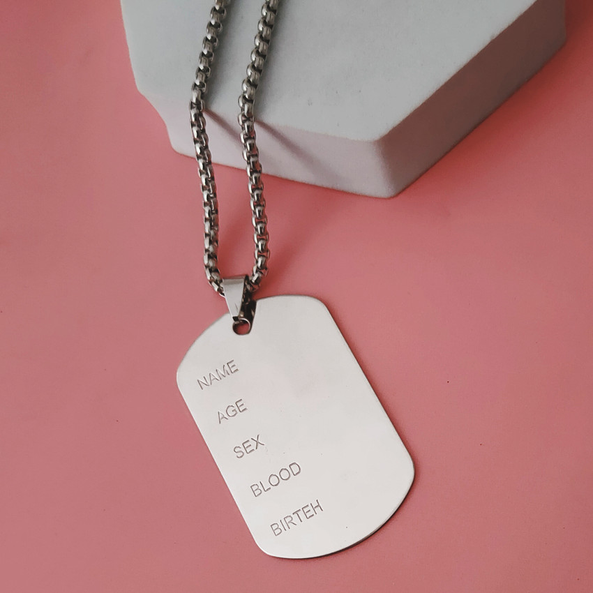 M Men Style Men s Army Dog Tag Badge Name Silver Stainless Steel Pendant Sterling Silver Stainless Steel Pendant Price in India Buy M Men Style Men s Army Dog Tag Badge Name
