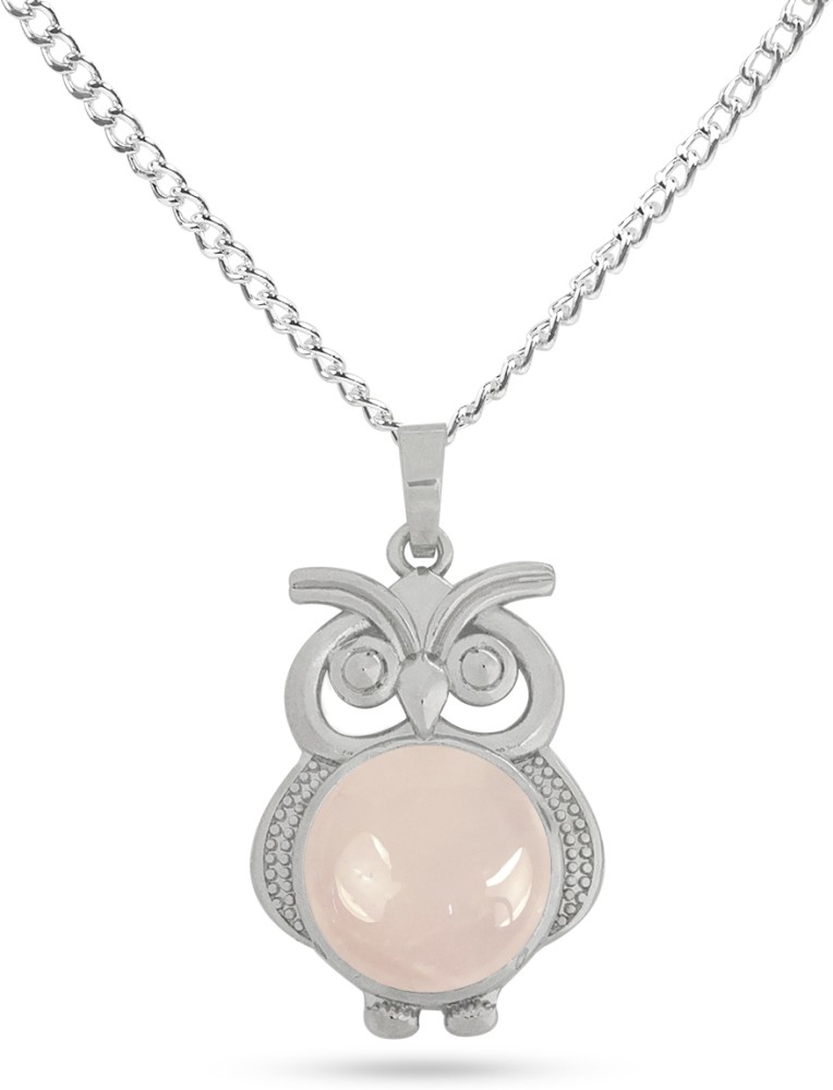 White gold store owl pendant