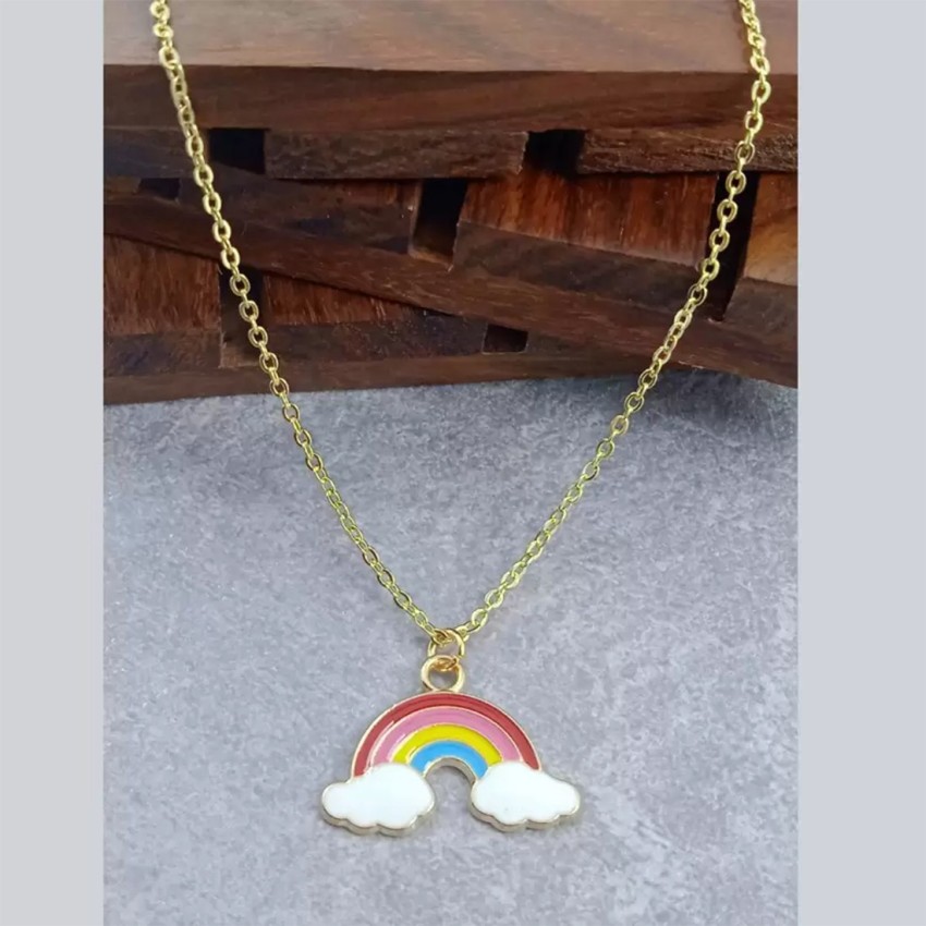 Gold deals rainbow necklace