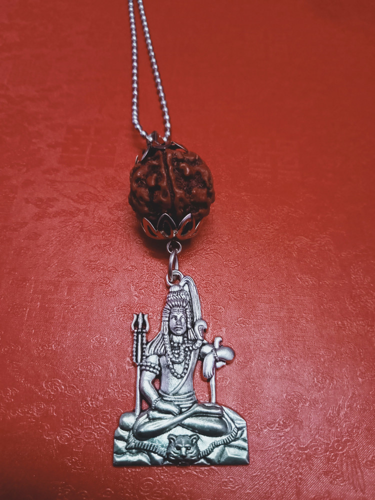 Syfer Lord Shiv Ji Mahadev Bholenath Locket With Chain Silver