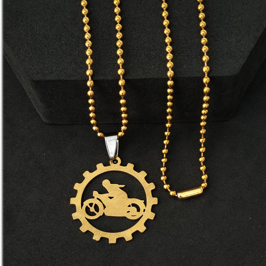 Shiv Jagdamba Bikers Jewelry Motorcycle Gift Locket Pendant Necklace Gold plated Stainless Steel Pendant Price in India Buy Shiv Jagdamba Bikers Jewelry Motorcycle Gift Locket Pendant Necklace Gold pl...