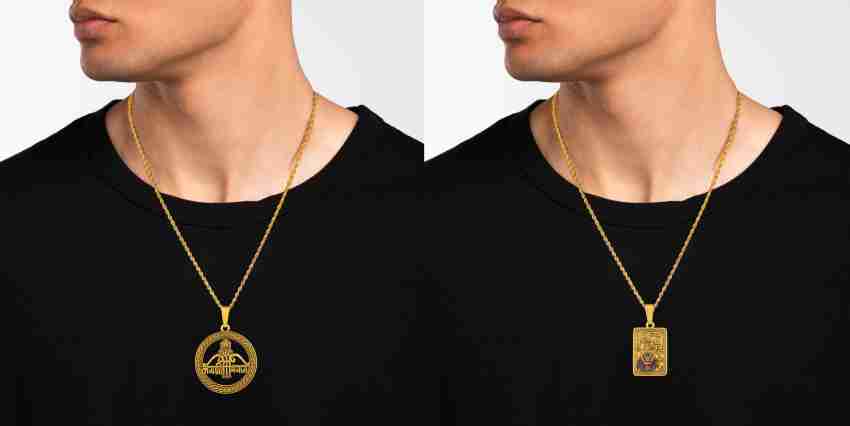 Morvi Gold Plated Broken Heart Shape Pendant Locket Necklace For Men Women Gold-plated Brass Pendant