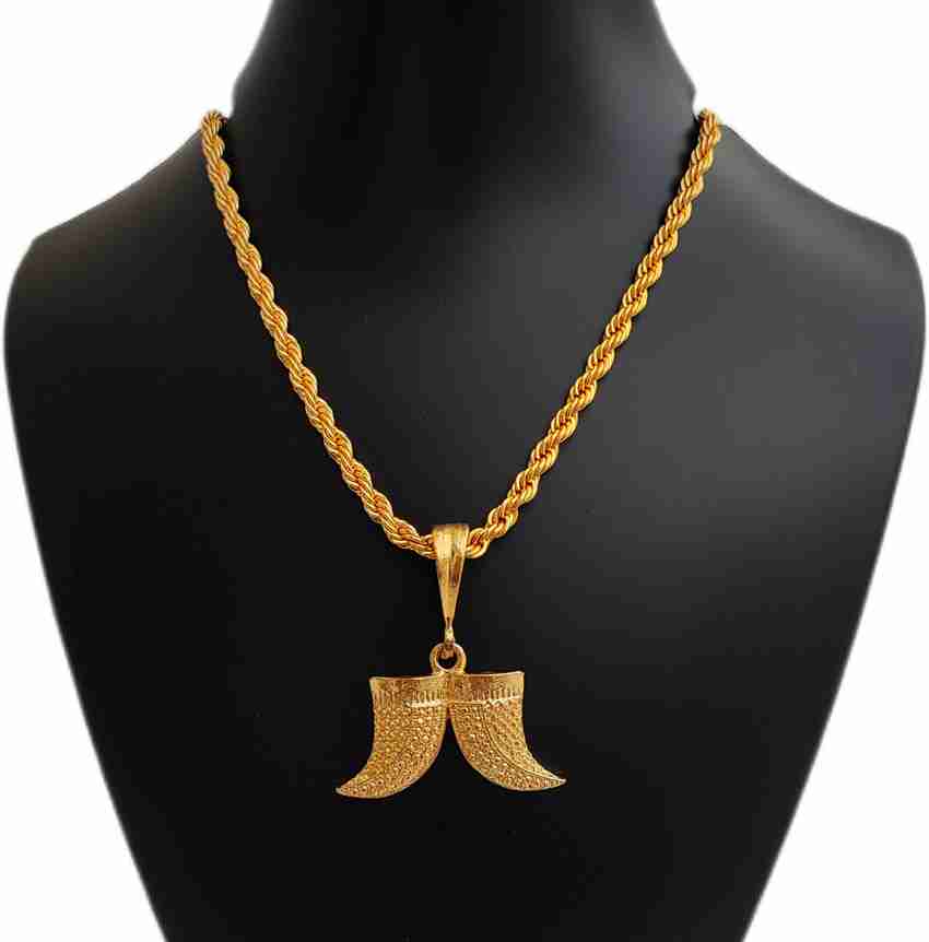 Jemeefly Double nail nor puligoru pandent with Rassa chain for Mens and Boys. Gold plated Alloy Pendant Set Price in India Buy Jemeefly Double nail nor puligoru pandent with Rassa chain for