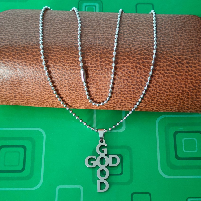 Stainless Steel Pendant with Leather Chain