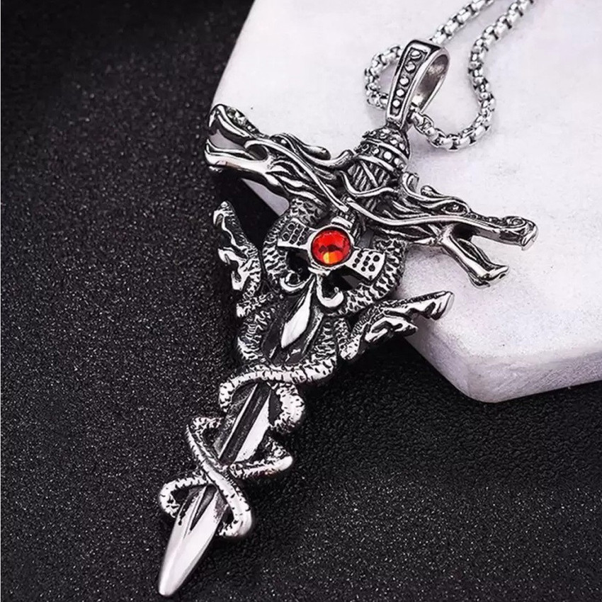 Dragon cross necklace store