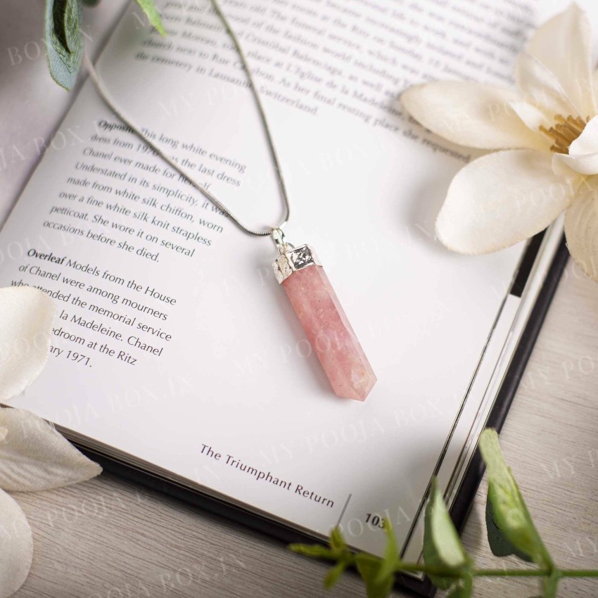 Rose quartz deals stone necklace