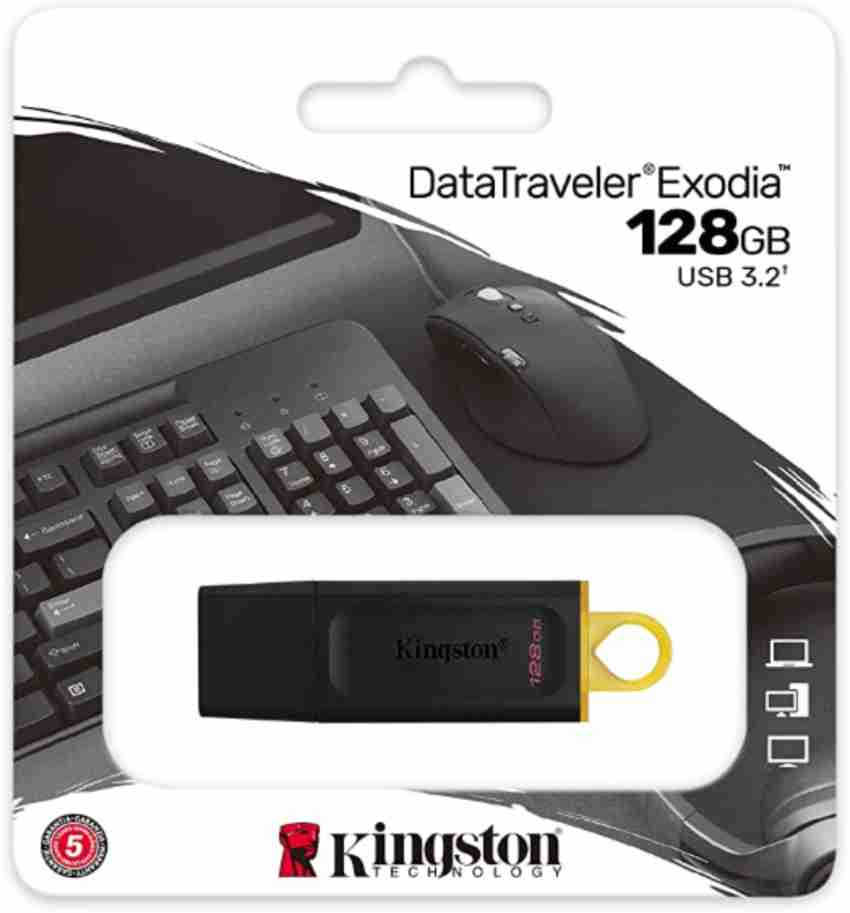 Pendrive Kingston 128GB Data Traveler Exodia USB 3.2 ROJO + NEGRO DTXM