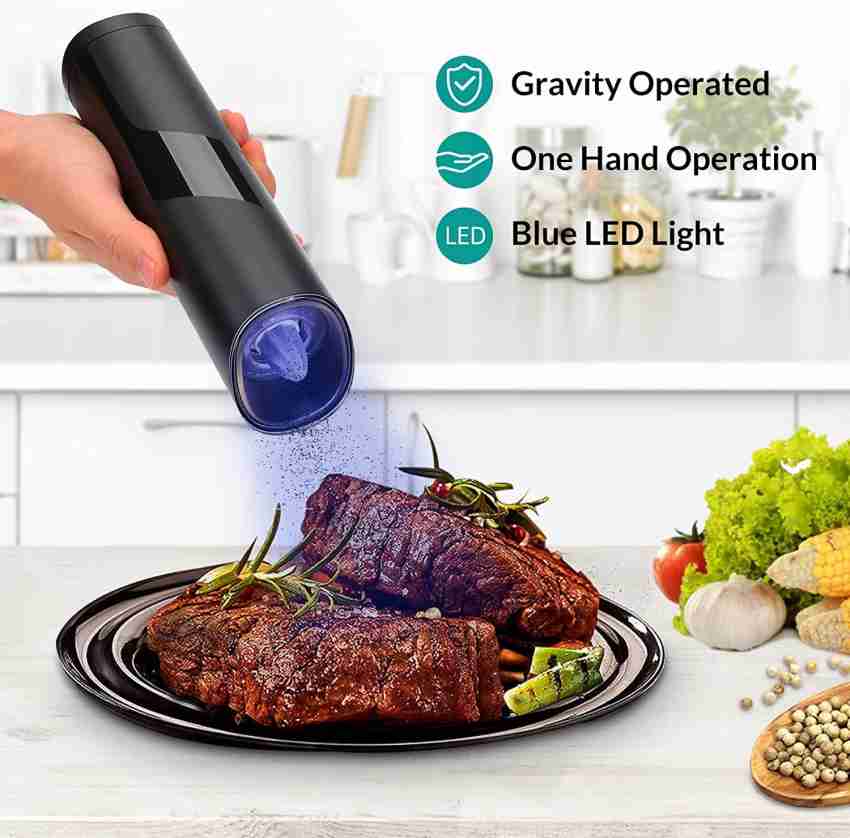 Lariox Electric Gravity Salt and Pepper Grinder Set Stainless