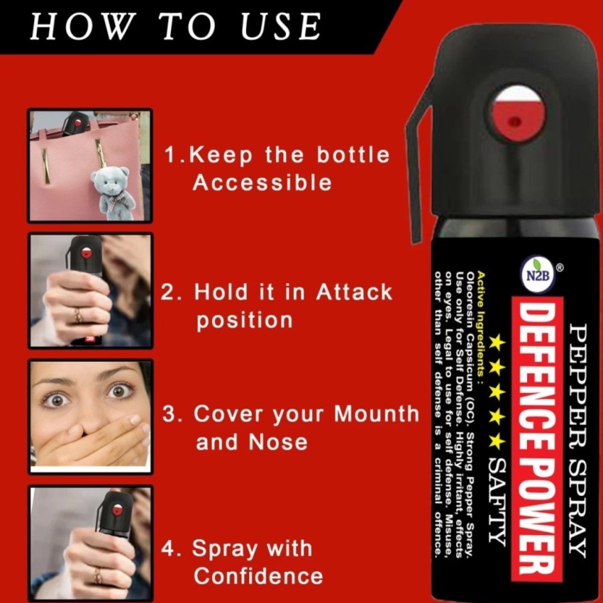 N2B Defence Power Women Self Defence Pepper Spray for Safety/Protection  Pepper Gun Price in India - Buy N2B Defence Power Women Self Defence Pepper  Spray for Safety/Protection Pepper Gun online at