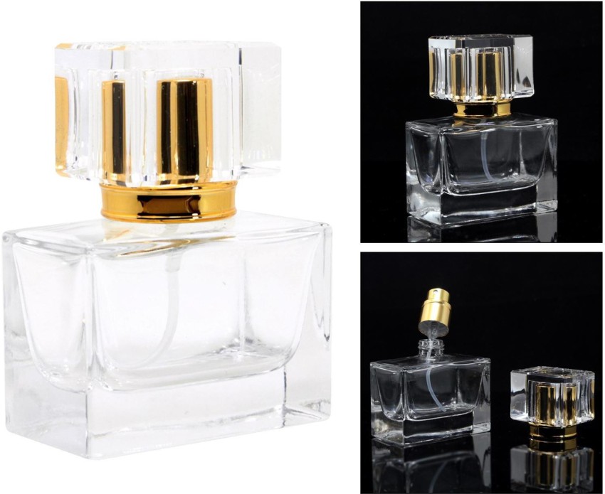 6 Pack 30ml / 1 Oz Transparent Refillable Perfume Bottle, Portable Square  Empty Glass Perfume Atomizer Bottle with Spray Applicator 4 Free kinds of