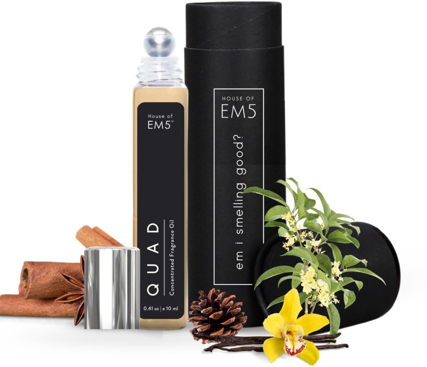 EM5™ Nomade Unisex Perfume Roll On, Alcohol Free, Concentrated Oil, 10  ml, Amber Oud Smoky leather