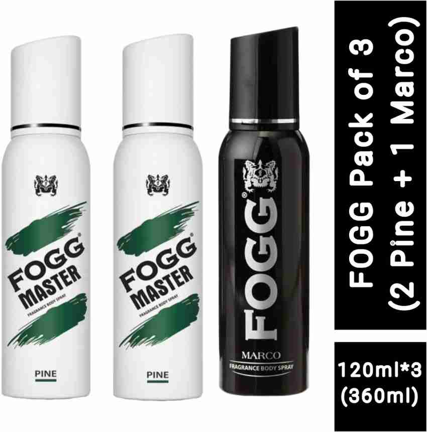 Buy FOGG 2 Pine and 1 Marco No Gas Perfume Deodorant Spray Pack of