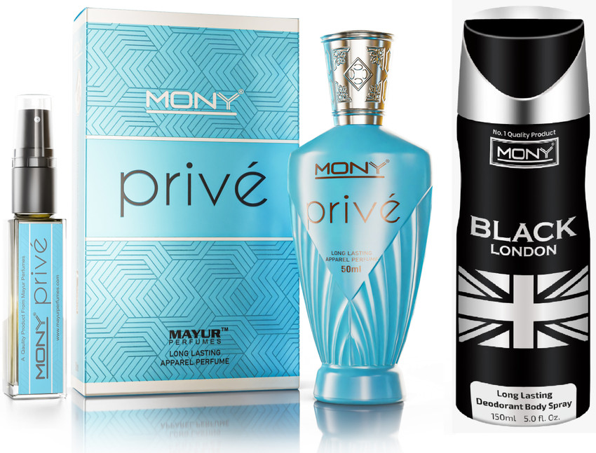 Buy Mony Prive Perfume 50 Ml and Black London Deodorant 150 Ml