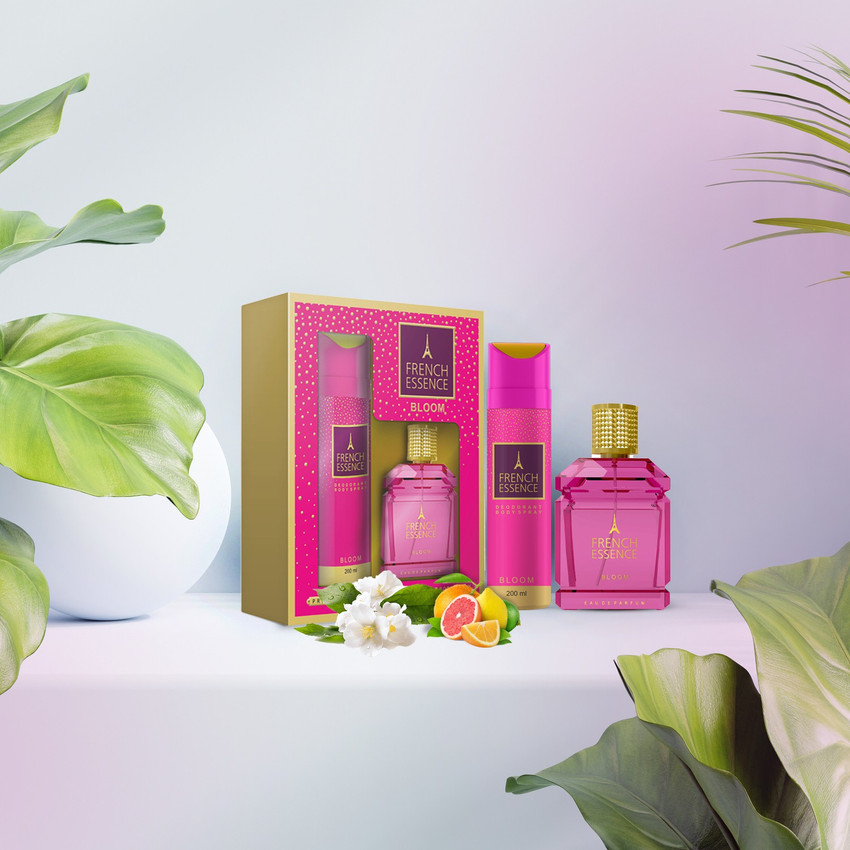 FRENCH ESSENCE Bloom Gift Set Bloom Deodorant 200ml Perfume 60ML Long Lasting Perfume 260 ml