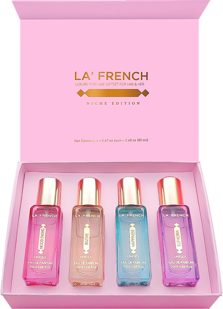 La French Niche Collection Luxury Giftset Perfume for Him & Her 4x20ml Eau  de Parfum - 80 ml