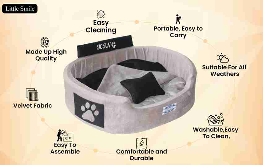 Little Smile king paw Printed with Attached Blanket Soft Ethinic Bed for Dog and Cat XXXL Pet Bed Price in India Buy Little Smile king paw Printed with Attached