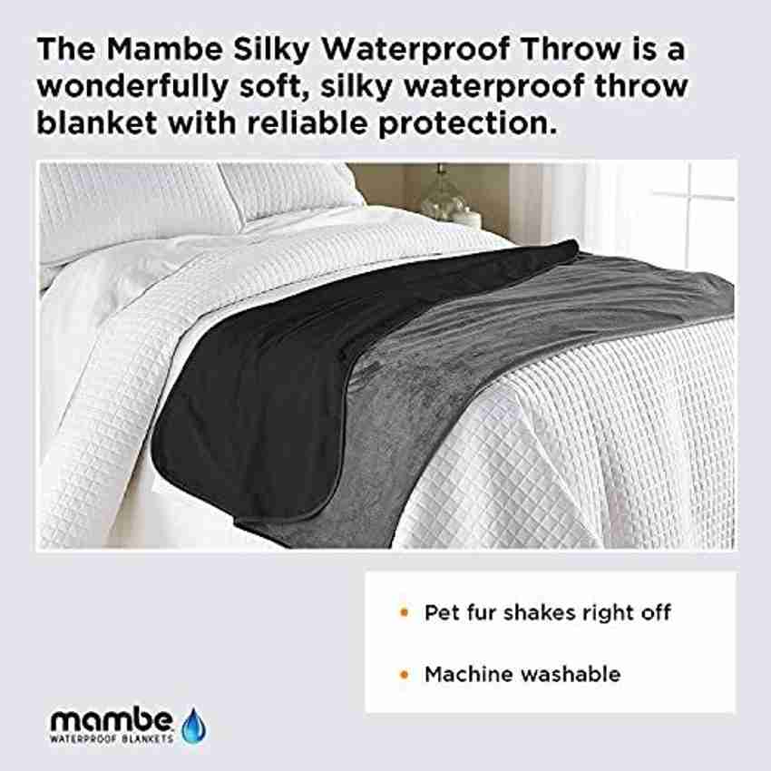 Mambe Waterproof Silky Soft Throw Blanket for Dogs Cats Medium