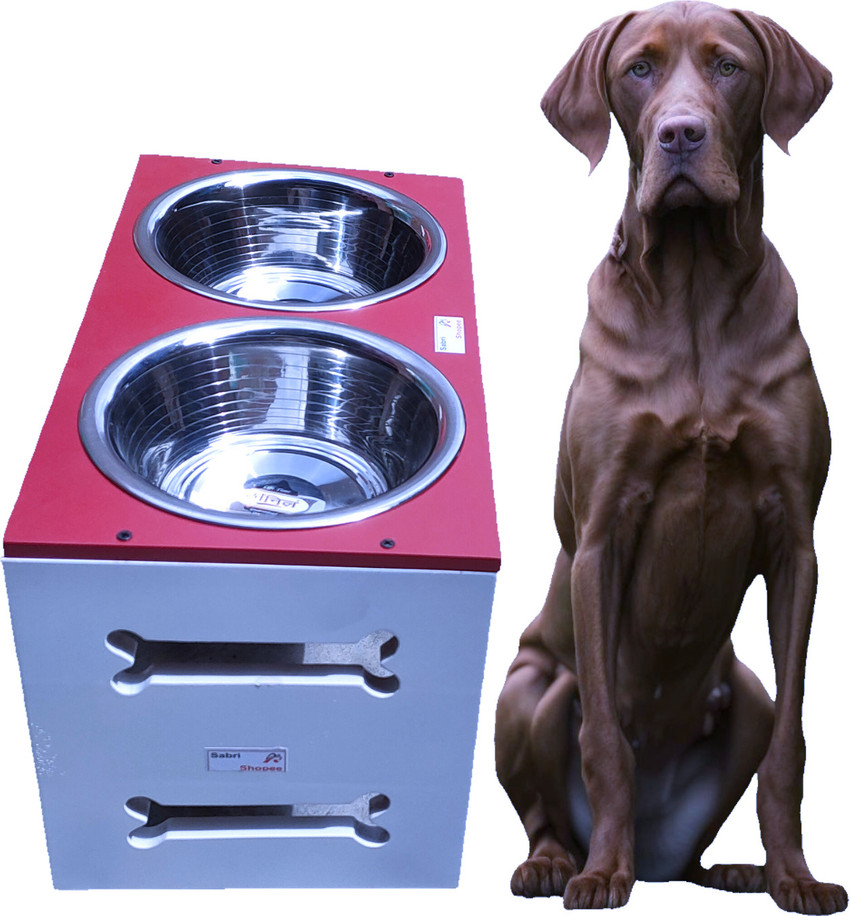 AR SABRI SHOPEE Large Tall Elevated Dog Pet Feeder Double Bowl