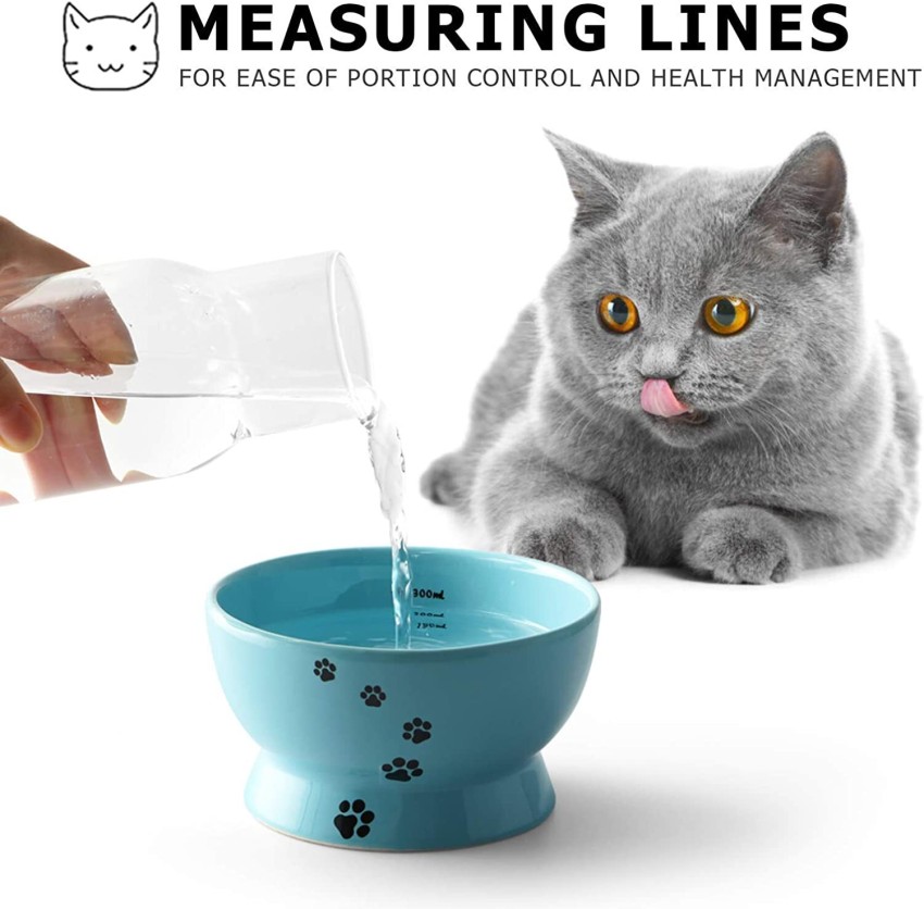 No spill outlet cat food bowl