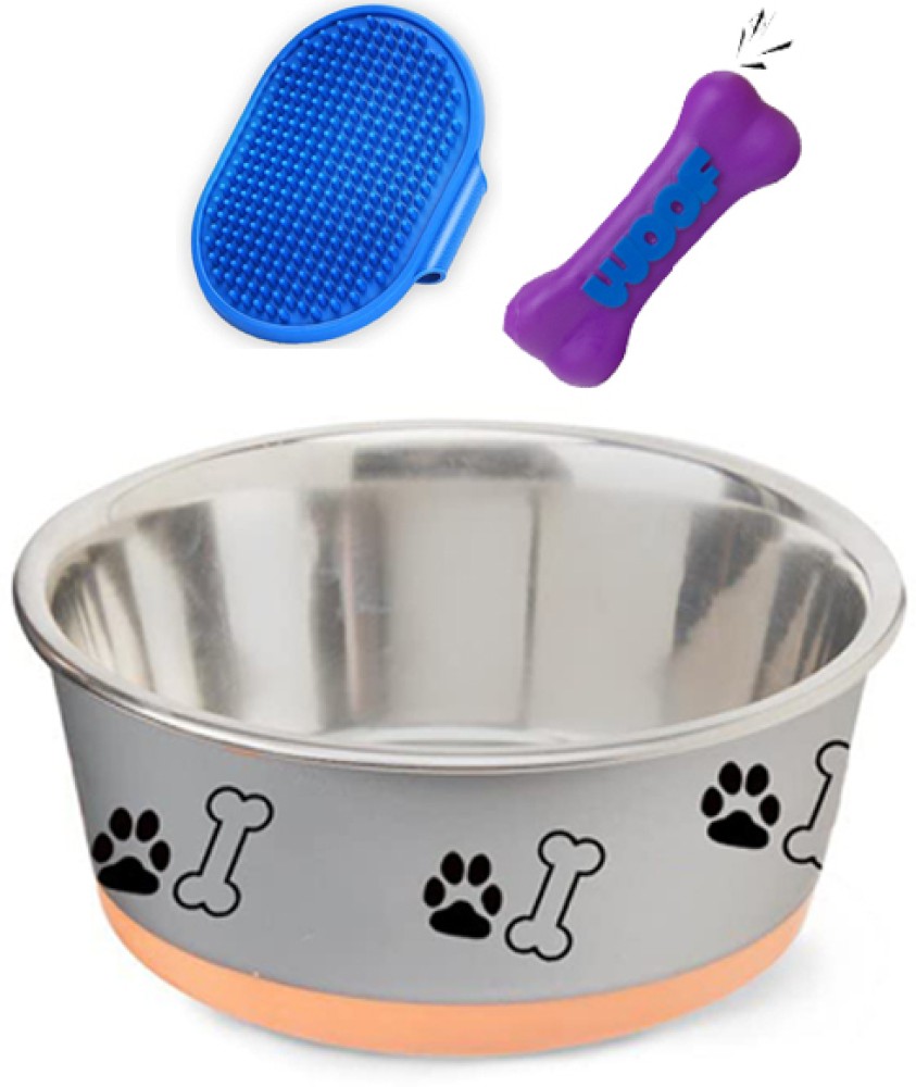 Movson Combo Pack of Exxtra Small Bowl, bath brush and Chew Toy for Puppies  and Kitten Stainless Steel, Silicone Pet Bowl Price in India - Buy Movson  Combo Pack of Exxtra Small