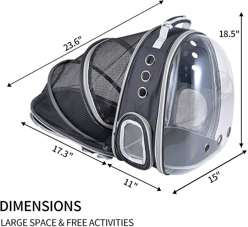 PALAY Side Door Design Cat Carrier Backpack Expandable Cat Dog