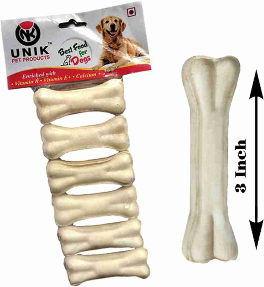 Unik Dog Food Pressed Dog Bone 3 inch bone 6 Piece Pack Chicken Dog Chew Price in India Buy Unik Dog Food Pressed Dog Bone 3 inch bone