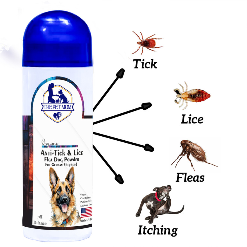 THE PET MOM Anti Tick Lice Flea Dog Powder for German Shepherd Coat No Rinse Anti Itching 100 ml Pet Coat Cleanser Price in India Buy THE PET MOM Anti Tick Lice Flea Dog