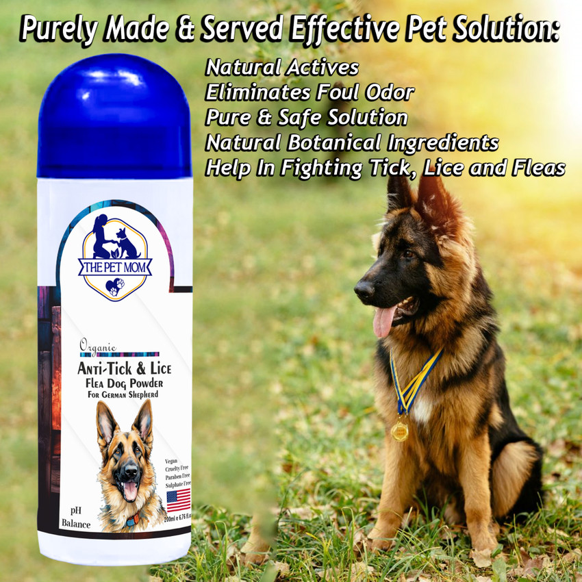 THE PET MOM Anti Tick Lice Flea Dog Powder for German Shepherd Coat No Rinse Anti Itching 100 ml Pet Coat Cleanser Price in India Buy THE PET MOM Anti Tick Lice Flea Dog