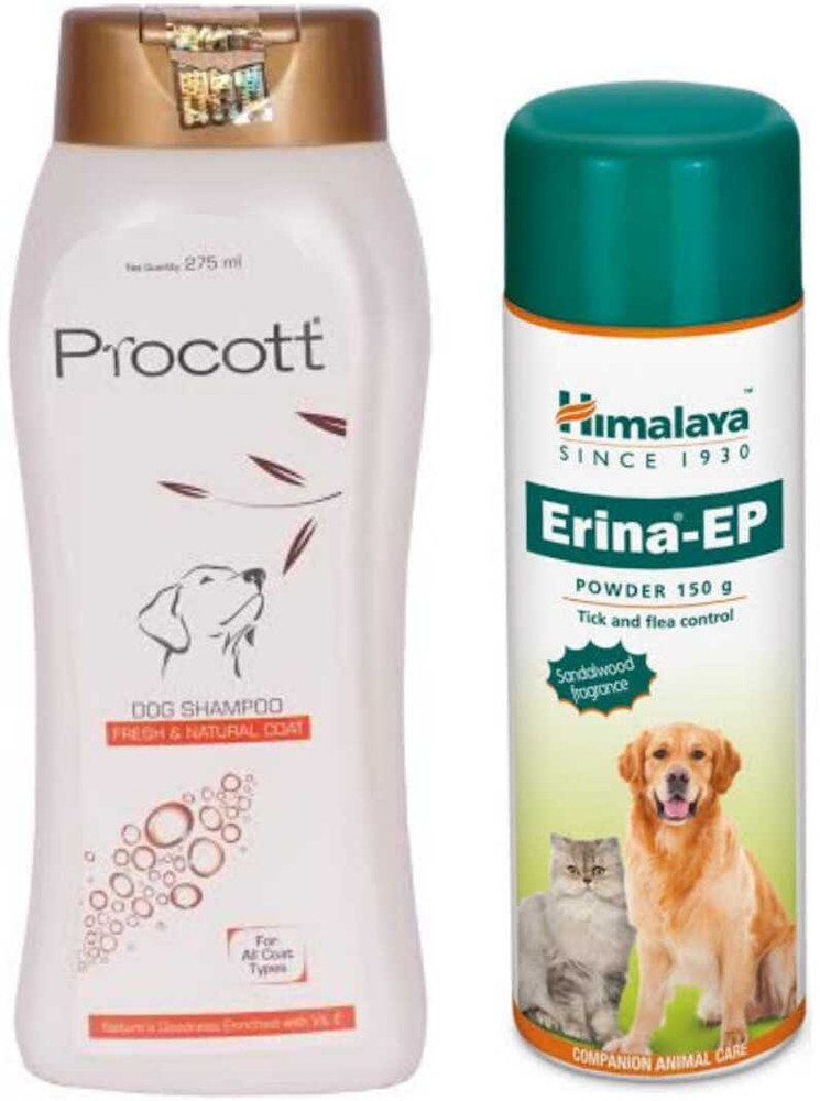 Himalaya Herbals Erina ep powder 150gm and Procott dog shampoo 275