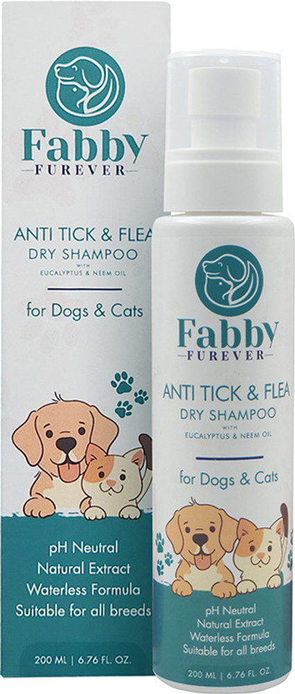 Fabby Furever Fabby Furever Anti Tick Flea Waterless Dry Shampoo for Dogs Cats and Pups 200 ml Pet Coat Cleanser Price in India Buy Fabby Furever Fabby Furever Anti Tick