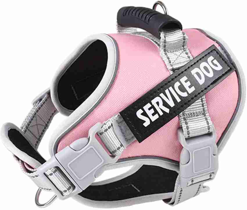 Pink service shop dog harness