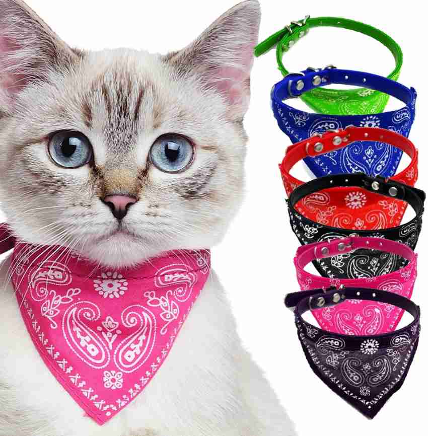 Petyantra Cat Collars Bandana Set of 2 Kitten and Small Dogs Soft Adjustable Collar Safe Cat Everyday Collar