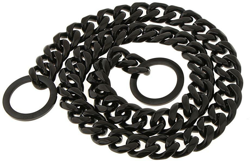 Black cuban link dog store collar